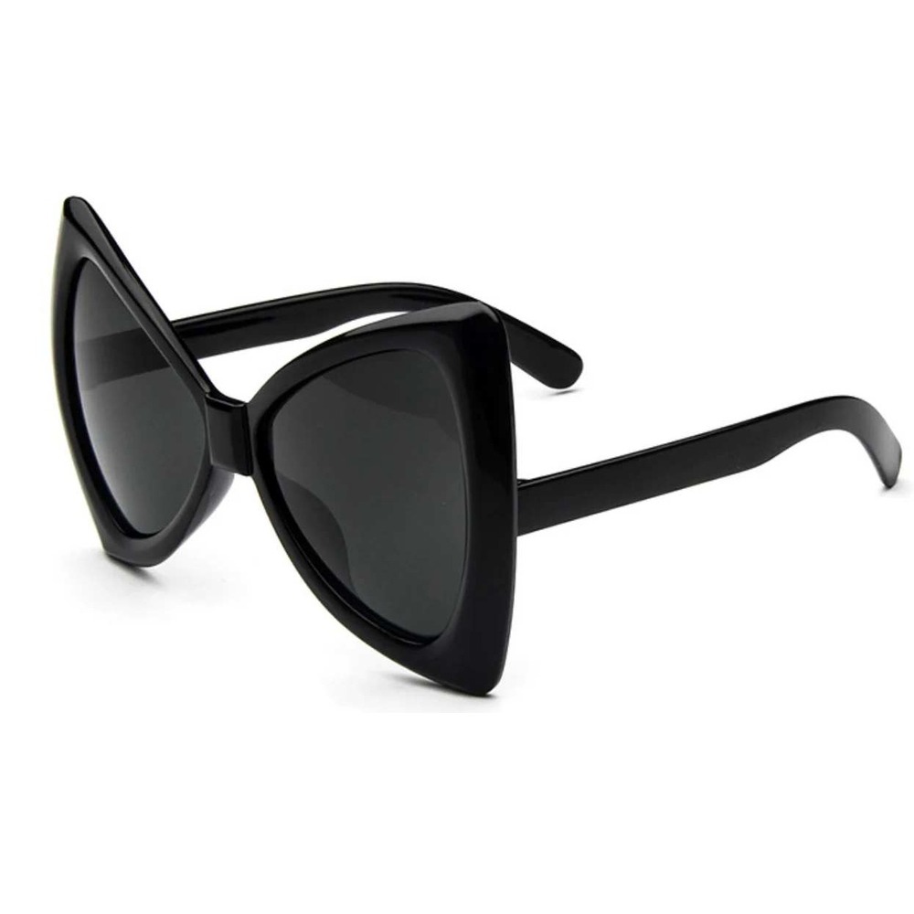 Cat Eye Sunglasses Women Oversized Fashion Designer Style Black Frame Trendy New